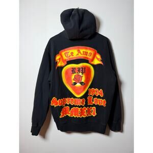 supreme te amo love hooded sweatshirt black